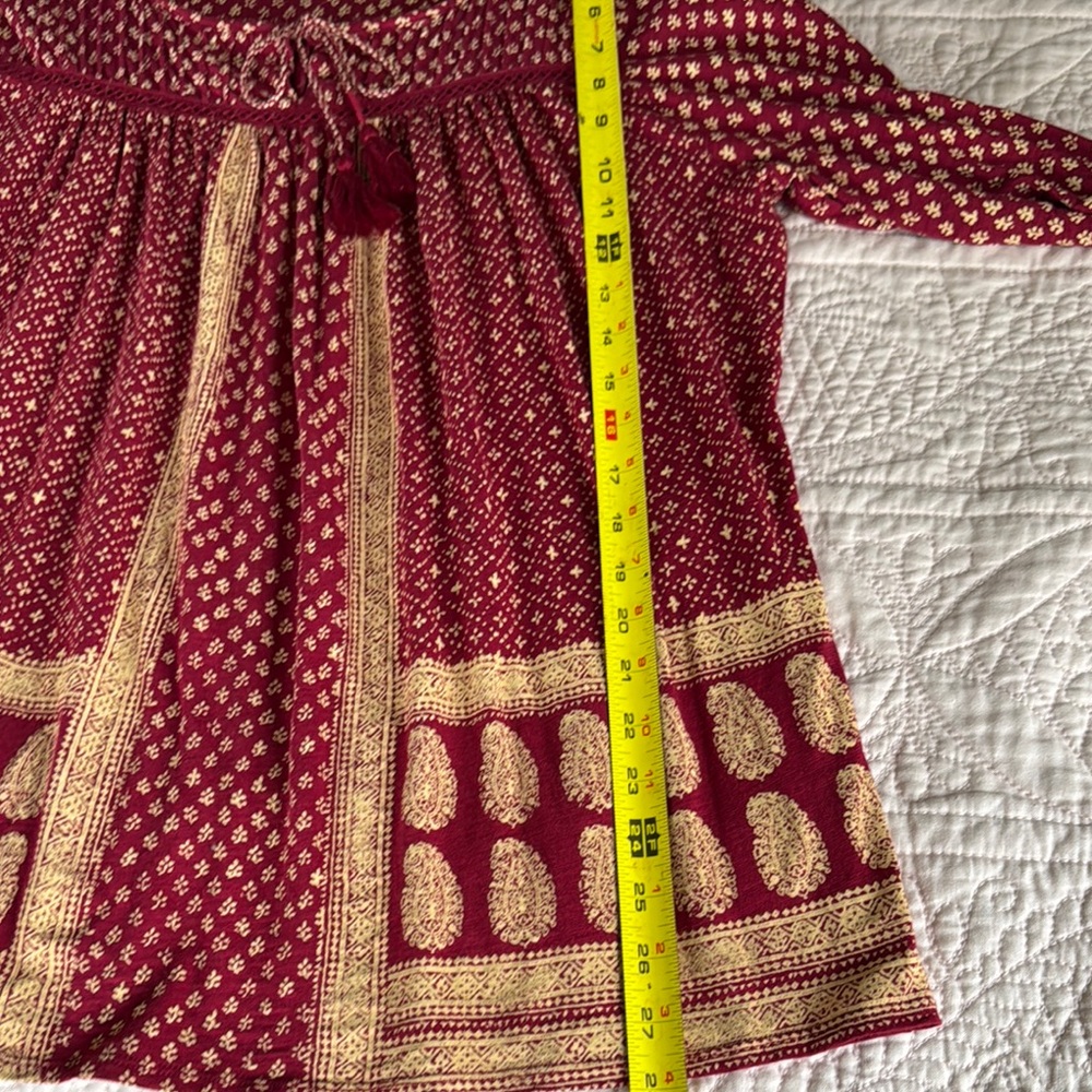 Lucky Brand 3/4 Sleeve Tie Front Blouse Size Large - Picture 11 of 12